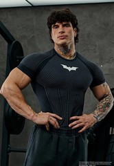 YOUNGLA In Hand – 4259 – BATMAN COMPRESSION TEES – BLACK – SMALL