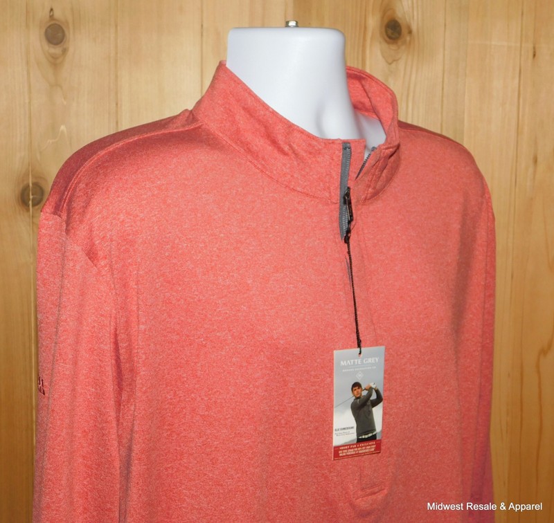 Matte Grey Hightower Half Zip Jacket Mens 2XL Scarlet Heather Golf Pullover gallery