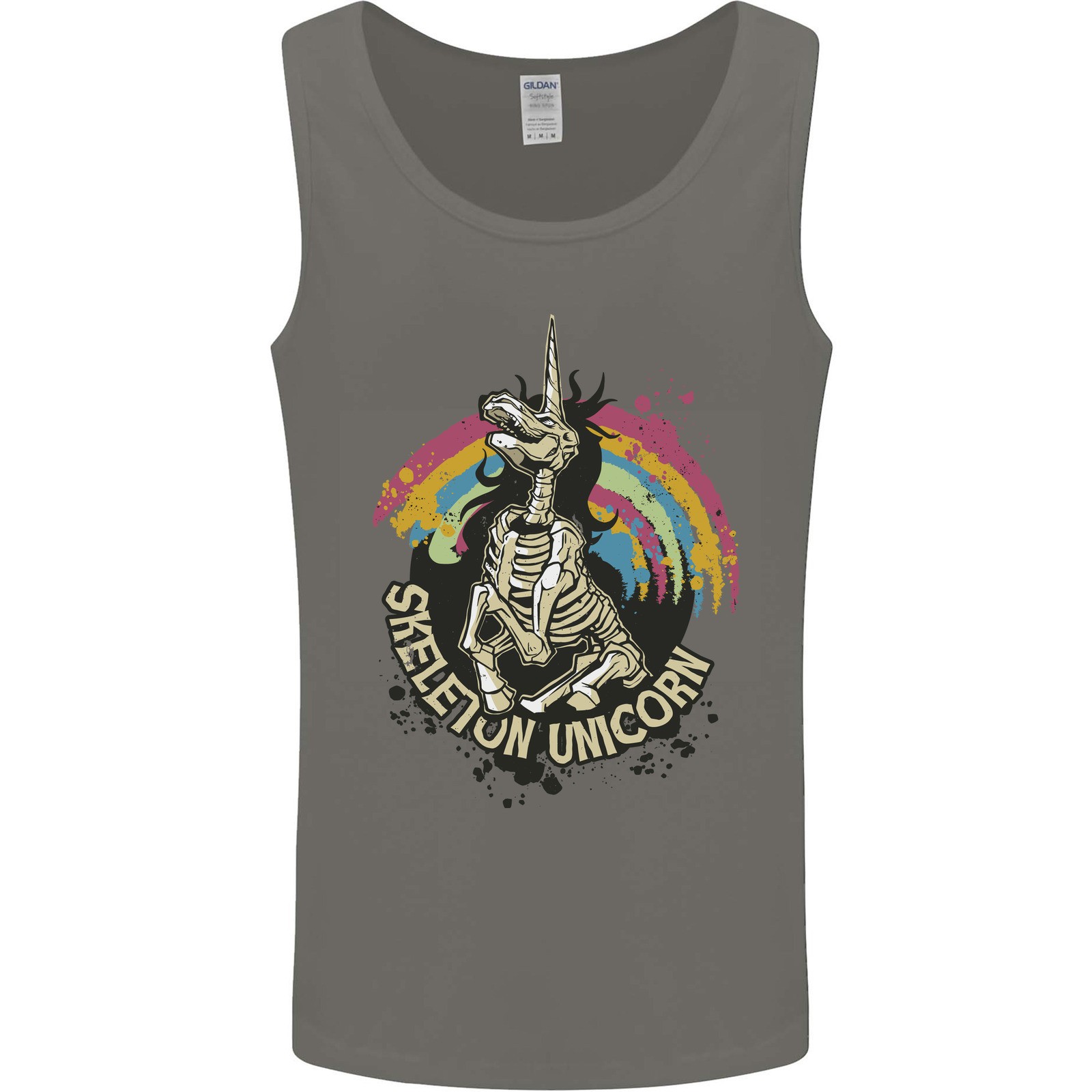 Skeleton Unicorn Skull Heavy Metal Rock Mens Vest Tank Top gallery