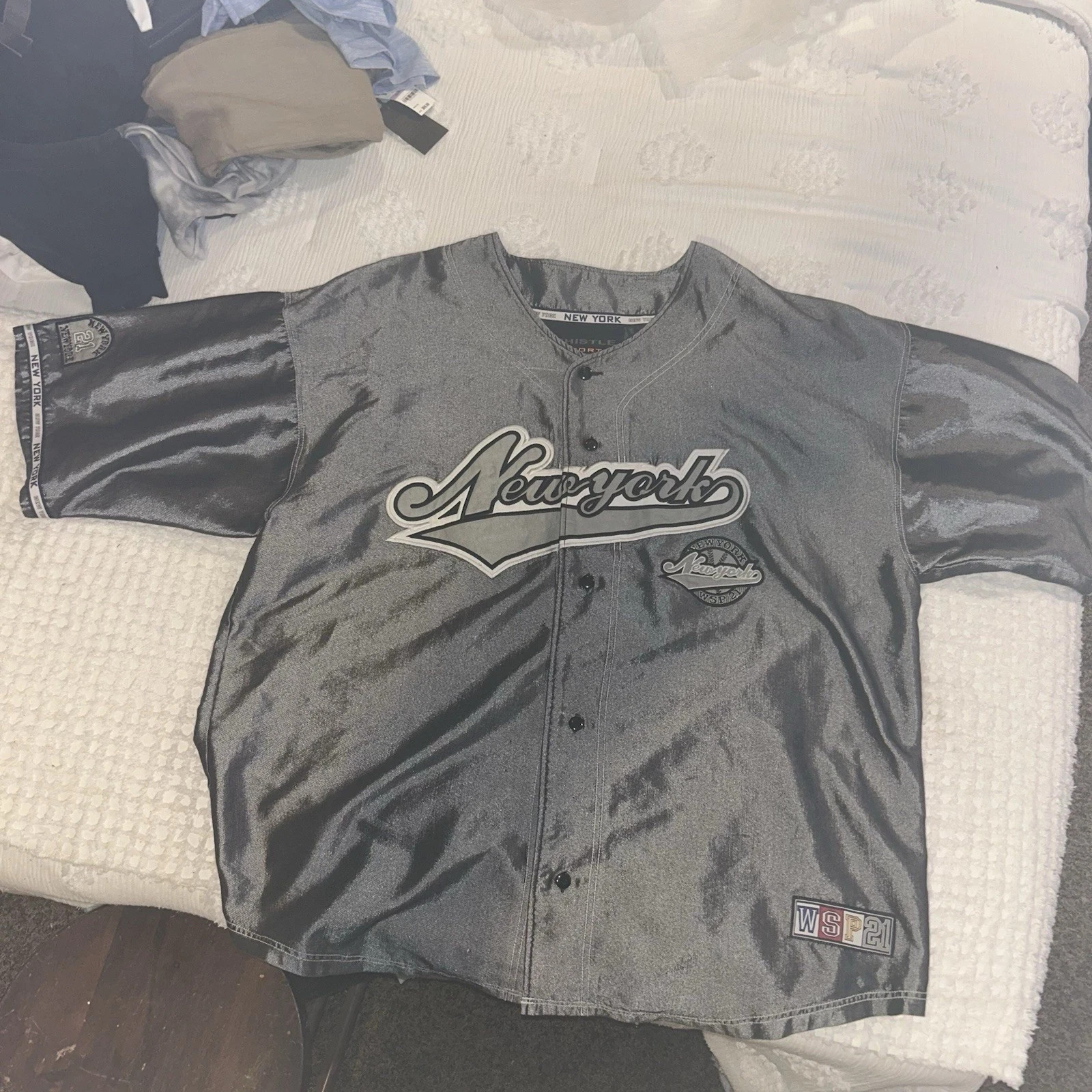 New York Baseball Jersey Men’s XXXl Y2K Hip Hop 3m Reflective Whistle Sport gallery