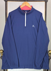 RHOBACK Mens Size 3XL 1/4 Zip Pullover Performance Wicking Blue Pink Golf Casual