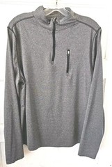 Zone Pro Mens Athletic Medium Long Sleeve Dark Gray Pullover Shirt Jacket
