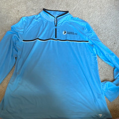 Fanatics Men’s L Blue Polyester 1/4 Zip Mock Neck Pullover Logo Top