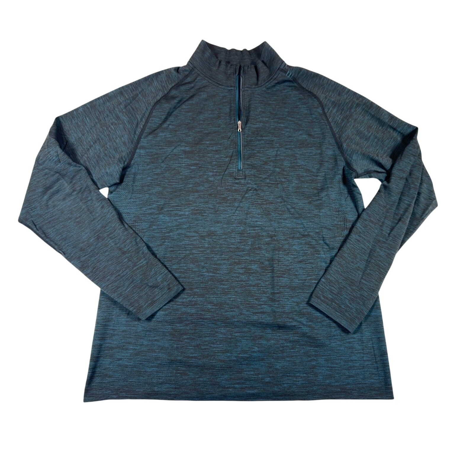 Lululemon Metal Vent Tech 1/2 Zip 2.0 Pullover Mens XL Teal Black Space Dye gallery