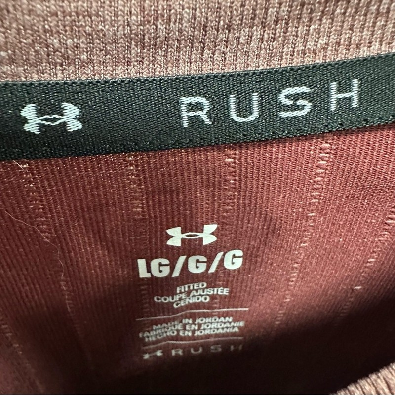 Under armour men shirt Rush seamless fitted maroon long sleeve activewear large gallery