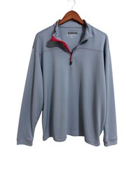 Pebble Beach Mens Dry-Luxe Performance 1/4 Zip Stretch Pullover Light Gray M