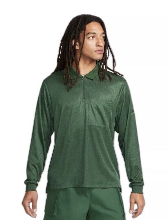 Nike Tech Pack Dri-Fit 1/2 Zip Long Sleeve Size Small Green Top FB7381-323