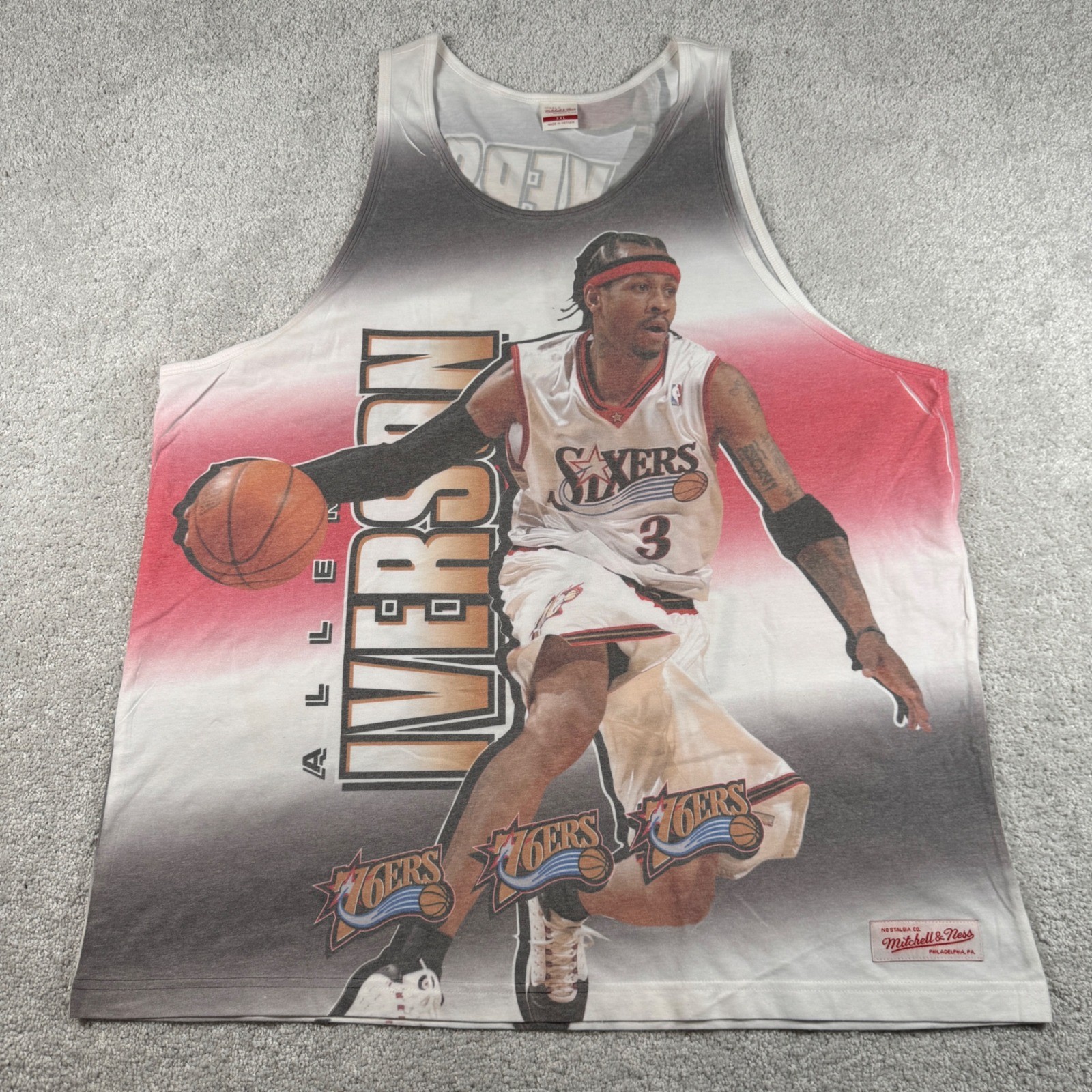 Mitchell Ness Allen Iverson Philadelphia 76ers Tank Top Mens 3XL All Over Print gallery