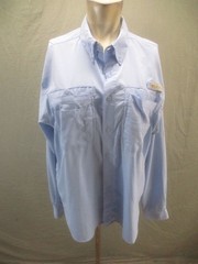Columbia Size M Mens Blue PFG Long Sleeve Collared Button Up Outdoor Shirt 426