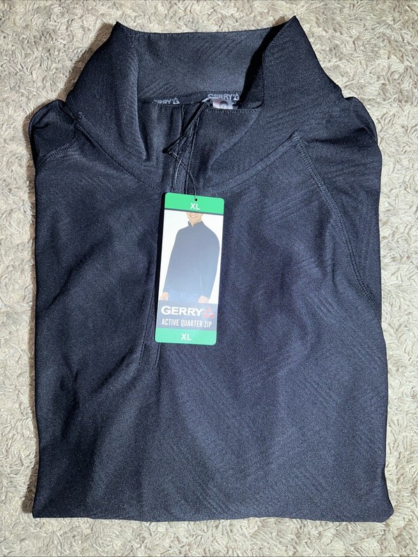 NEW Men's Gerry Active 1/4 Zip Pullover Black Size XLarge gallery