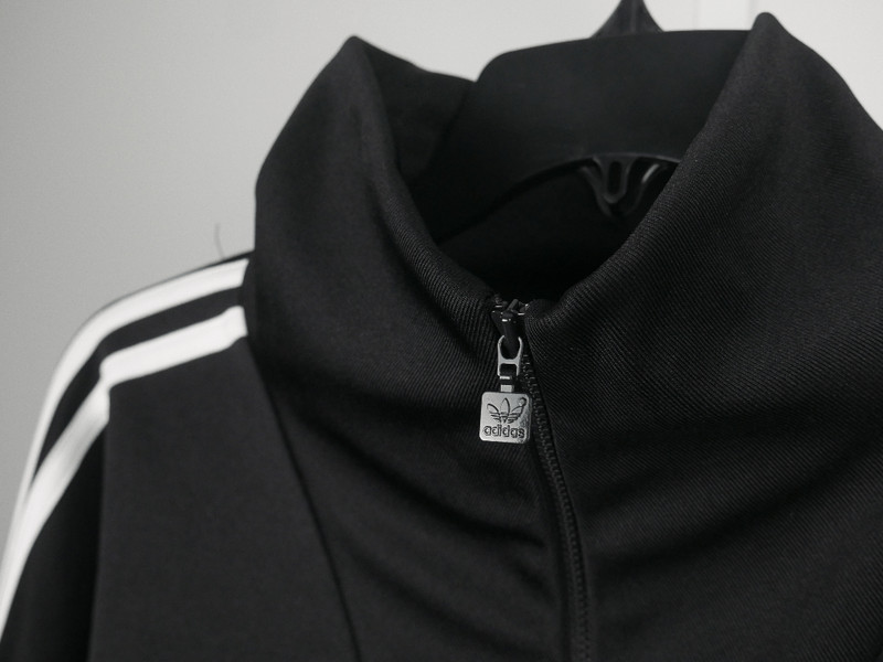 Adidas Men’s Track Top Black 3-Stripes Trefoil Funnel Neck Retro MEDIUM gallery