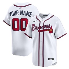 Custom Nike MLB 2024 Atlanta Braves Alternate Limited A.C. Stitched White Jersey