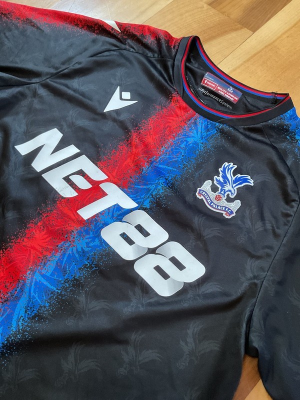 Crystal Palace Away Macron NET88 Torres 5 Black Red Blue Soccer Jersey Large gallery