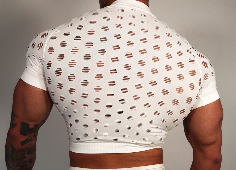 WHITE CROPPED MESH SHIRT SIZE M/L gallery