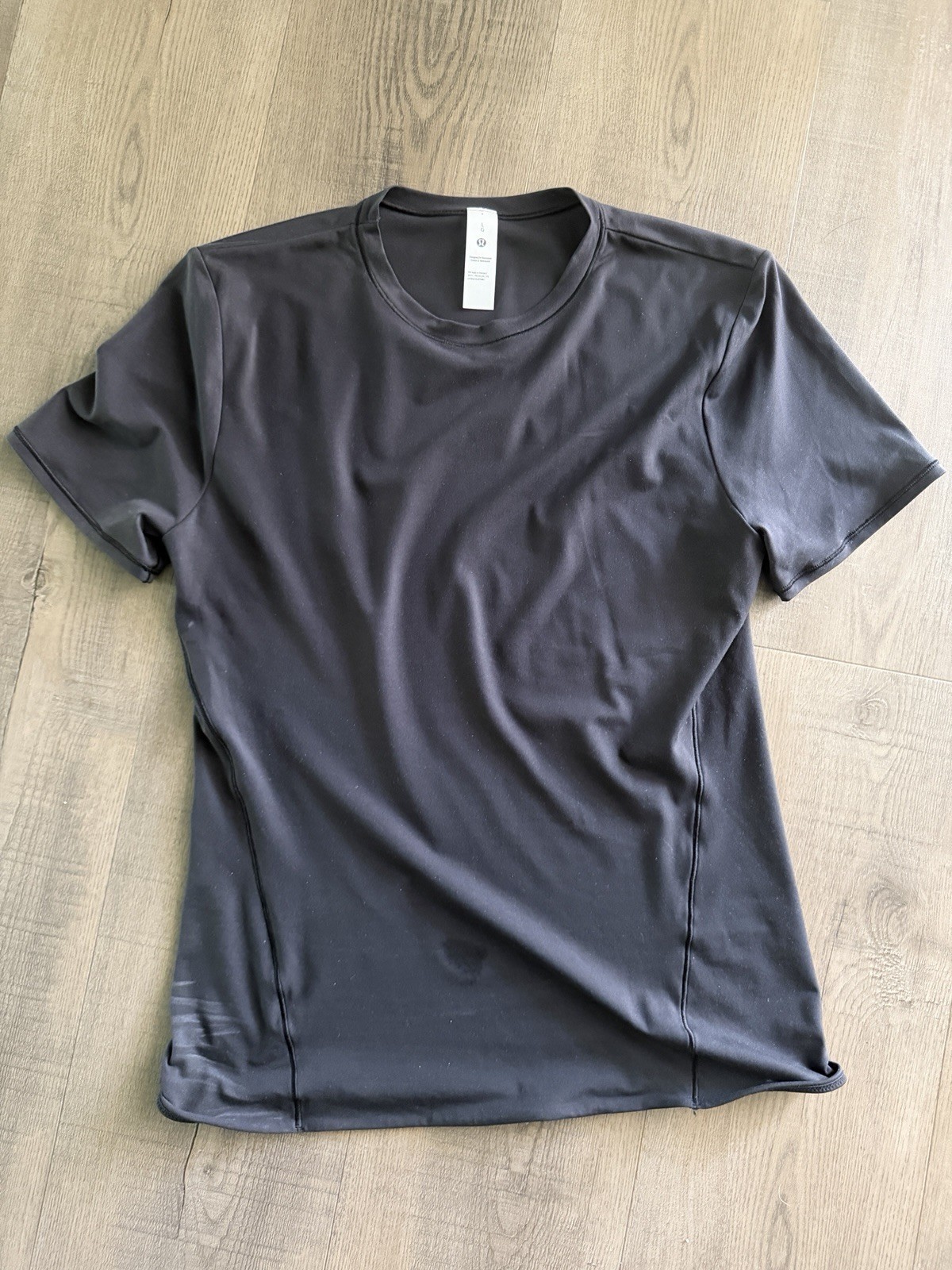 Lululemon Nulu Hip-Length Crew Neck Short Sleeve T-Shirt White Women’s Size L gallery
