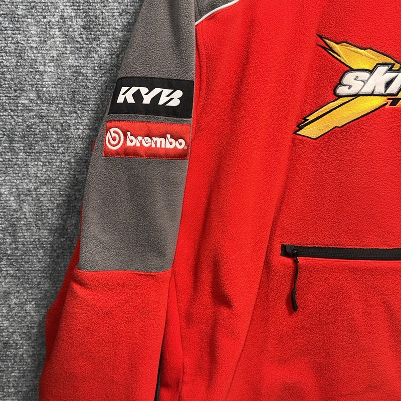 Vintage Ski-Doo X-Team Fleece Jacket Mens L Gray 1/4 Zip Sweater 90s Ex Cond gallery