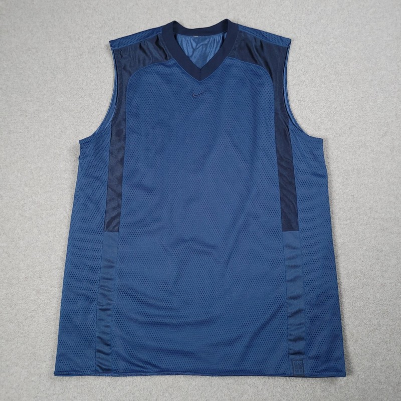 VTG Nike Jersey Men Large Shiny Dazzle Mesh Basketball Center Swoosh Reversible gallery
