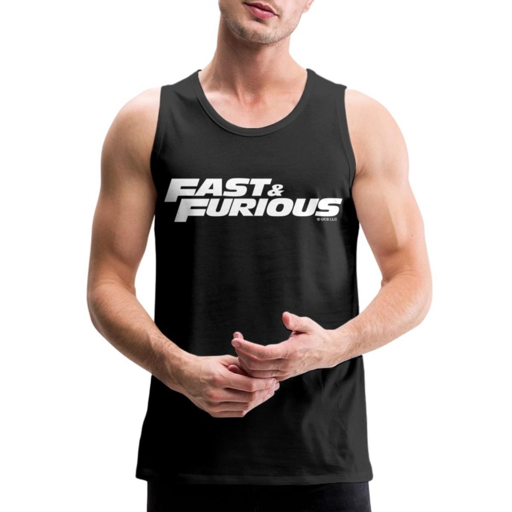 Fast And Furious Classic White Logo Men’s Premium Tank