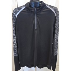Men’s Large Black Reflective Quarter Zip Shirt by BioViz Long Sleeve Thumb Holes