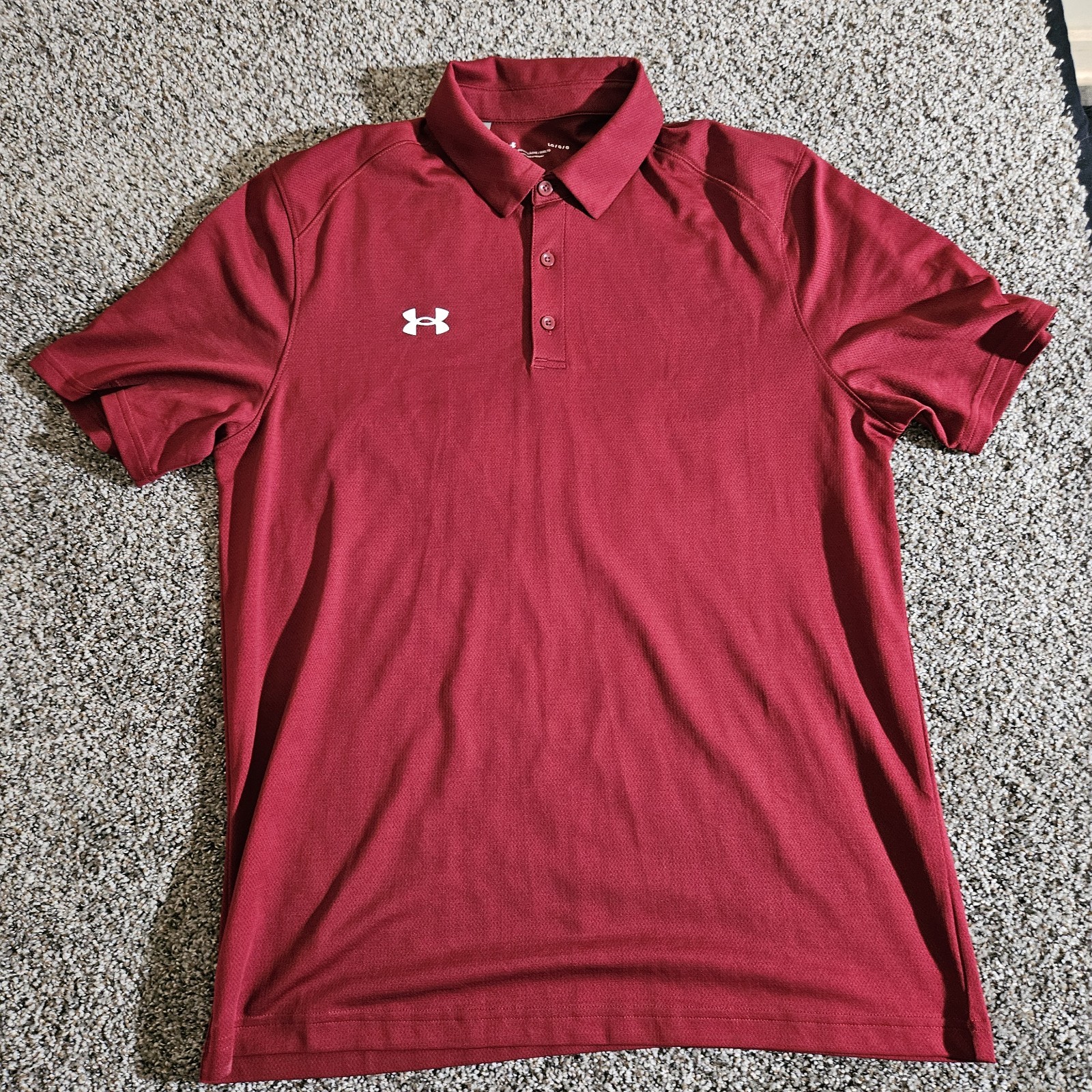 Under Armour Tech Polo Shirt Mens Large Dark Red Team Performance Polo gallery