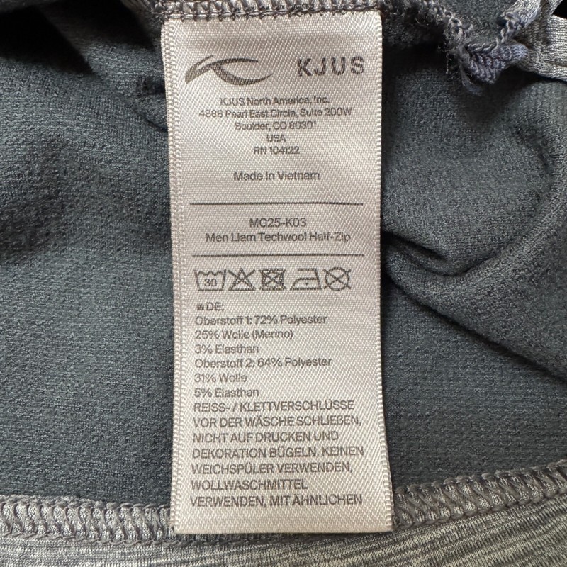 Kjus Liam Techwool Half-Zip Sweater Men's Medium 50 Gray Pullover Company Logo gallery