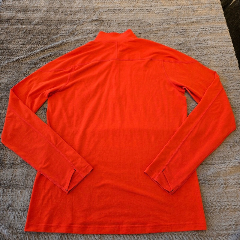 Stio Mens Basis Quarter Zip Pullover Red Orange Long Sleeve Thumbhole Shirt M gallery