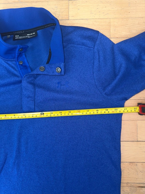 Under Armour UA Storm Golf Sweater Snap Button Mock Neck 1/4 Pullover sz Medium gallery