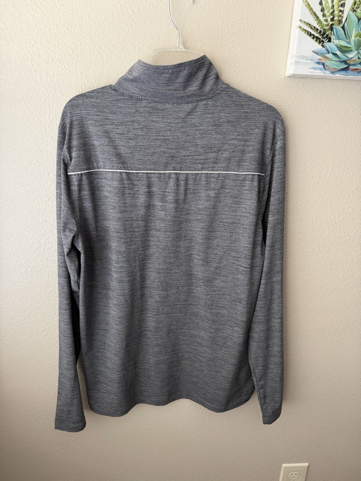 J Crew Performance Pullover Mens L Heather Gray 1/4 Zip Stretch Long Sleeve gallery