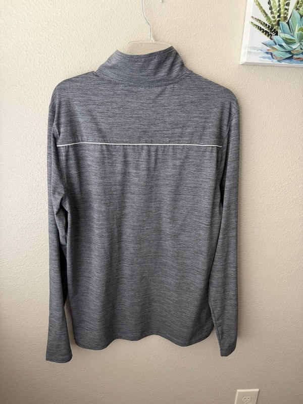 J Crew Performance Pullover Mens L Heather Gray 1/4 Zip Stretch Long Sleeve gallery