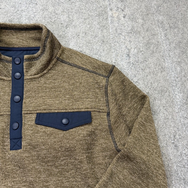 Onward Reserve 1/4 Snap Pullover Men M Beige Performance Stretch gallery