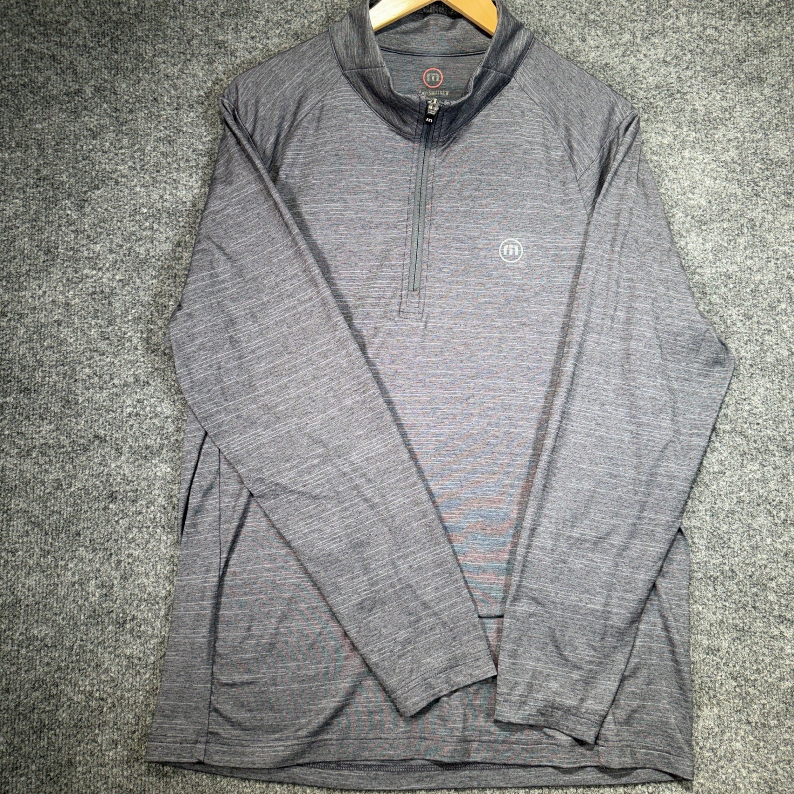 Travis Mathew Heathered 1/4 Zip Pullover Mens M Gray Space Dye Golf Long Sleeve gallery