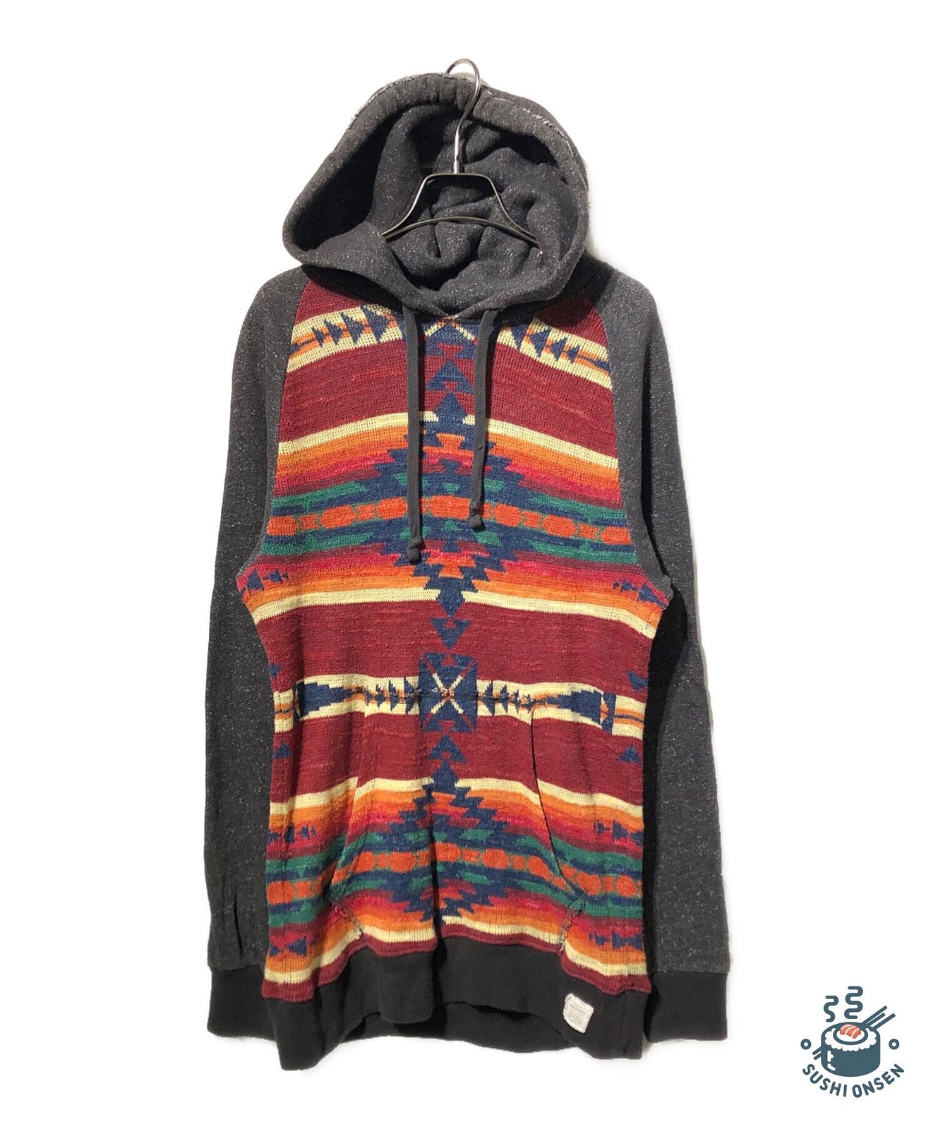 DEBIM&SUPPLY RALPH LAUREN Native American pattern knit hoodie Size: S Gray Men gallery