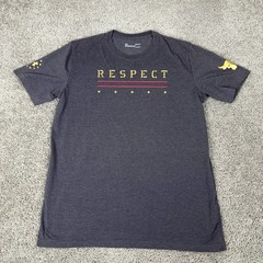 Under Armour Project Rock Shirt Mens L Gray Gold Respect Graphic Short Sleeve