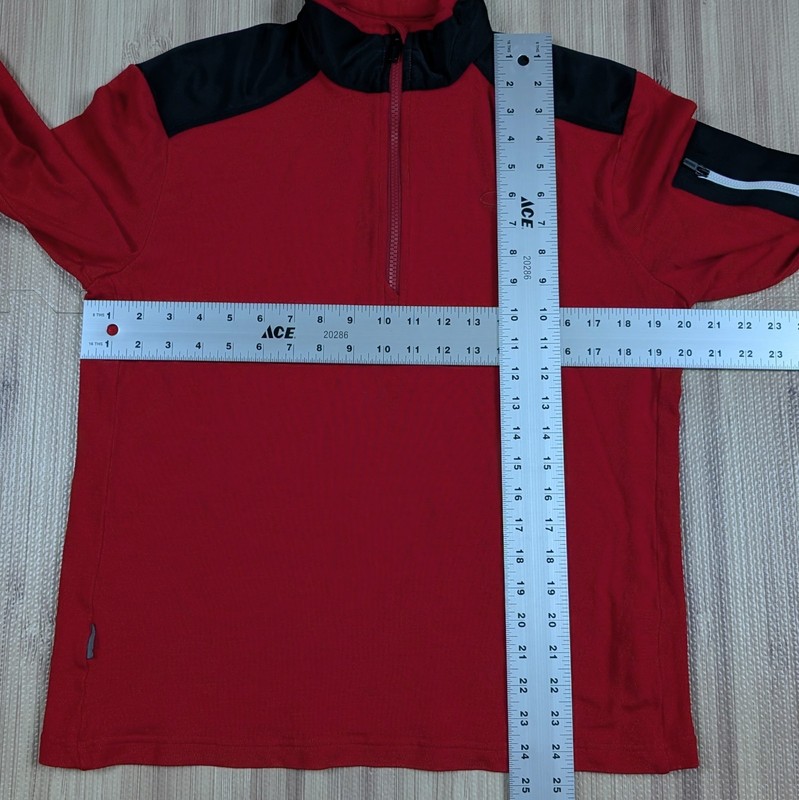 Mens ICEBREAKER Merino Wool LS Half Zip Top Red Small Gorpcore Outdoor Warm gallery