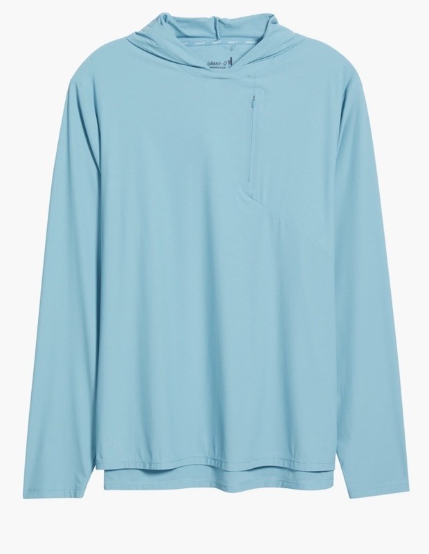 Johnnie-O Performance Mens Maxwell Hooded Long Sleeve Shirt Haze Blue•NWT•Large gallery