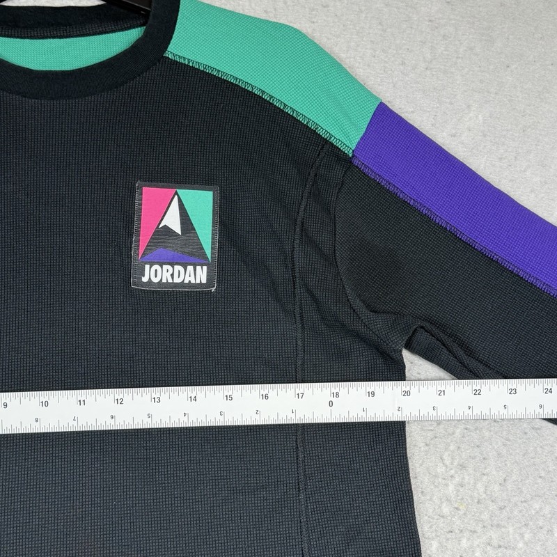Jordan Mountainside Thermal Shirt Men's Medium Black Green Purple Waffle Knit gallery