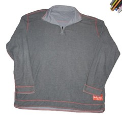 Old Guys Rule Men’s XL Gray Red Stitching Quarter Zip Waffle Knit Pullover Top