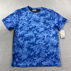 PGA Tour Shirt Mens Medium Blue Camo Short Sleeve Tee Wicking Outdoors UPF 15
