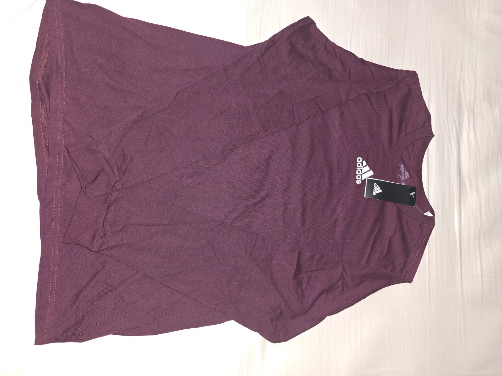 adidas Amplifier Tee Men's Maroon Short Sleeve Crew Neck Cotton T-Shirt Size L gallery