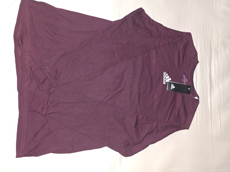 adidas Amplifier Tee Men's Maroon Short Sleeve Crew Neck Cotton T-Shirt Size L gallery