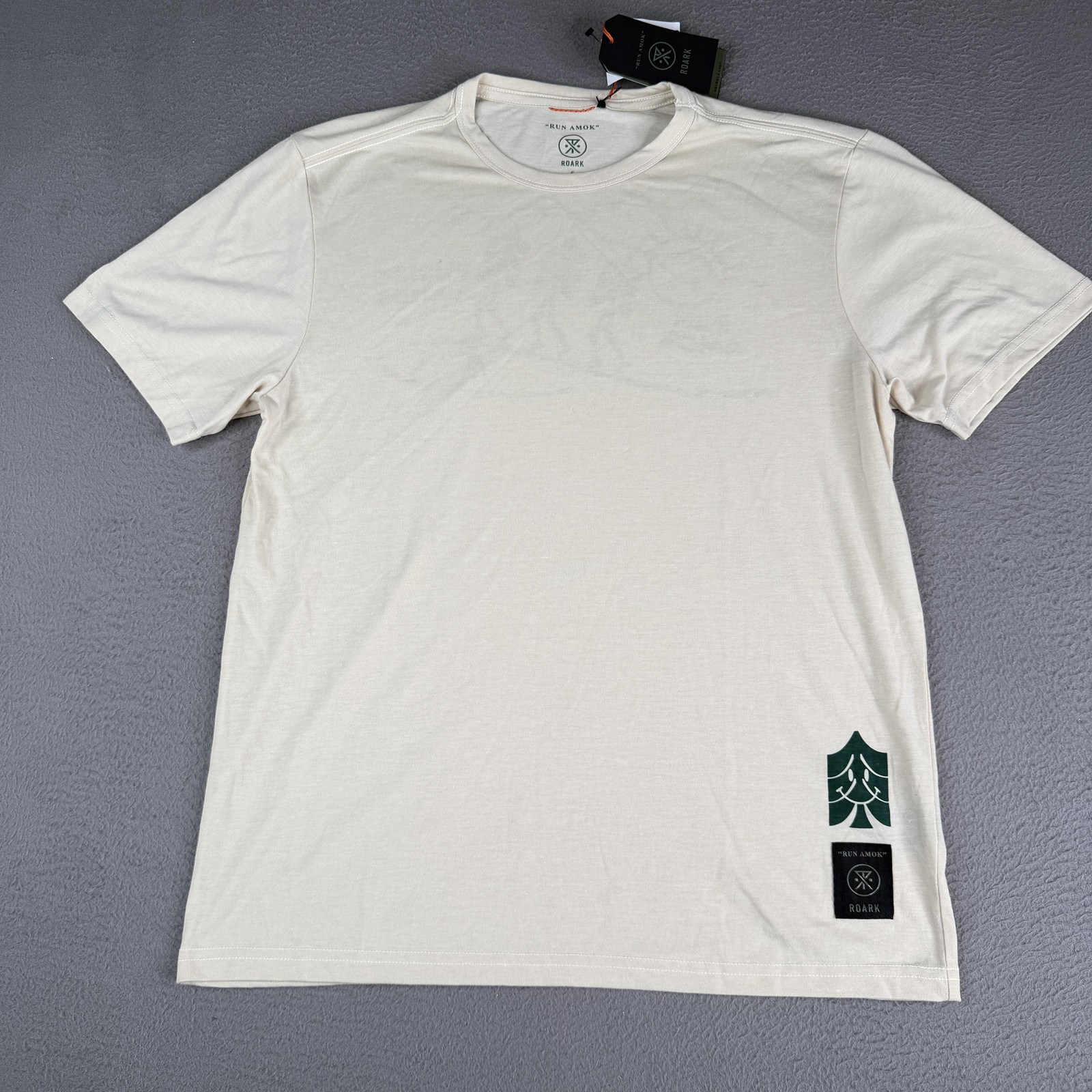 Roark Run Amok Mathis Shirt Mens Small Natural drirelease Public Lands Graphic gallery