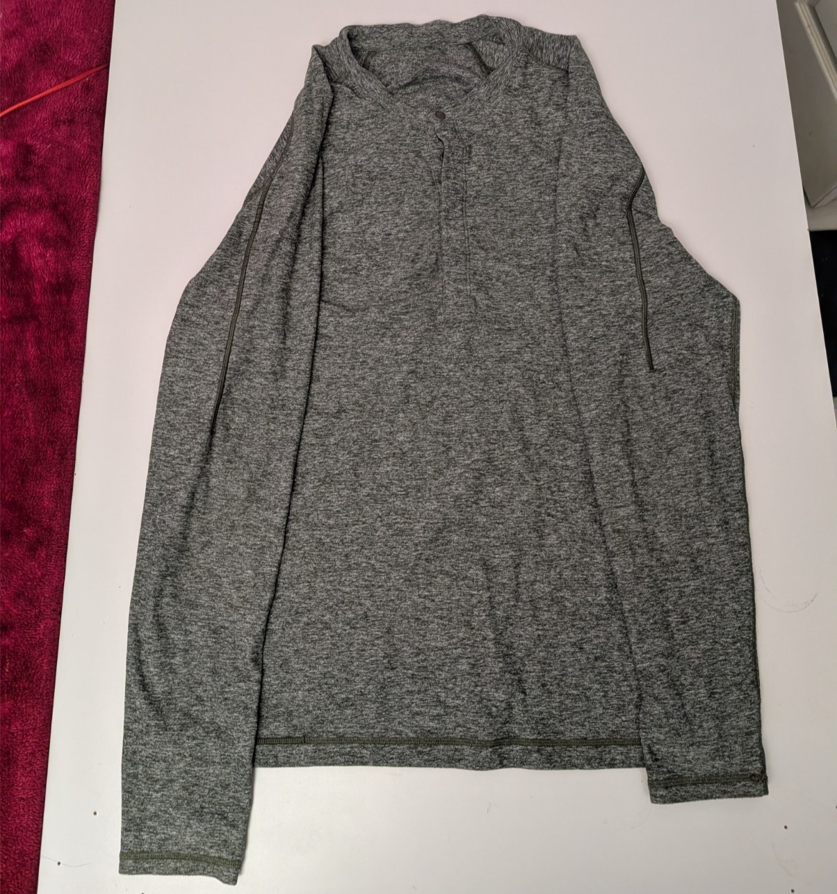 Lululemon Men Rulu Mock Neck Long Sleeve Shirt Heathered Grey Pullover XXL gallery