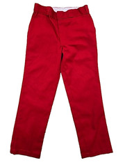 Dickies WP811ER Red Mens Skinny Fit Work Trousers Double Knee Twill