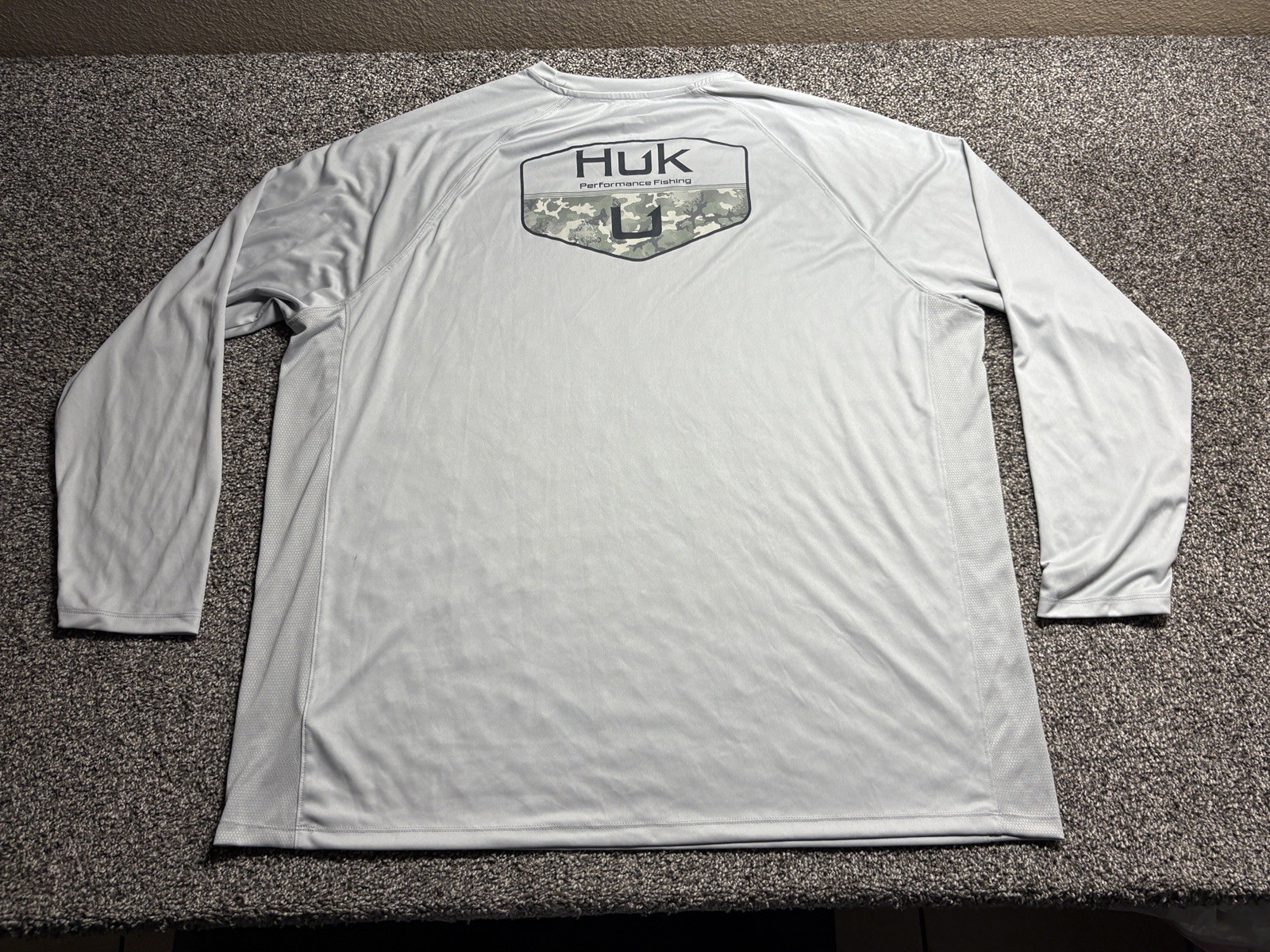 Huk Shirt Mens 3XL Gray Performance Fishing Long Sleeve Stretch Active Sun gallery