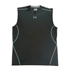 Under Armour HeatGear 3X Fitted Shirt Sleeveless Black 4-Way Stretch Moist Wick