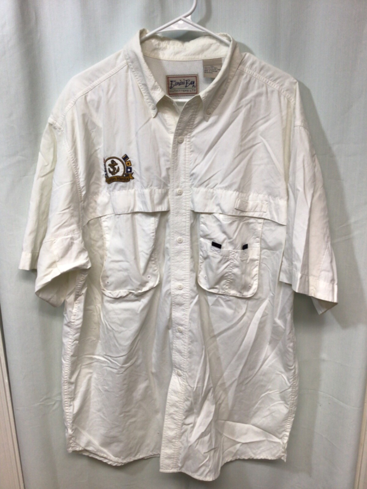 Bimini Bay White XL Short Sleeve Vented Nylon Activewear Fishing/Boating B10 gallery