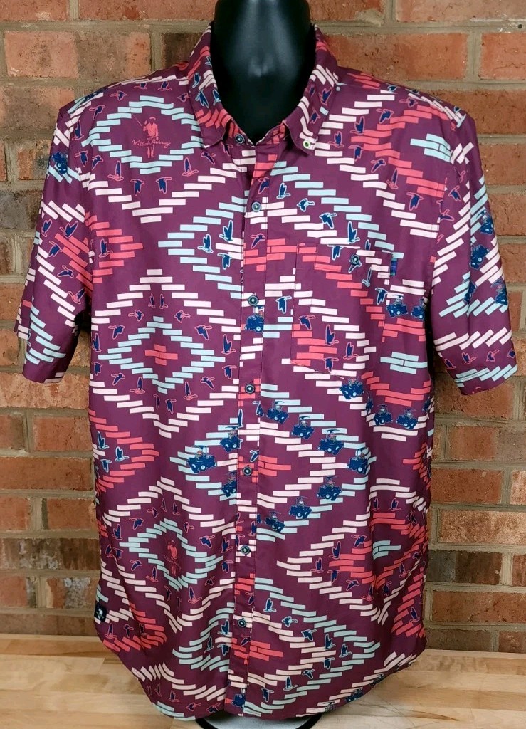 William Murray XL Fall Into Formation Golf Button Up Short Sleeve Shirt gallery