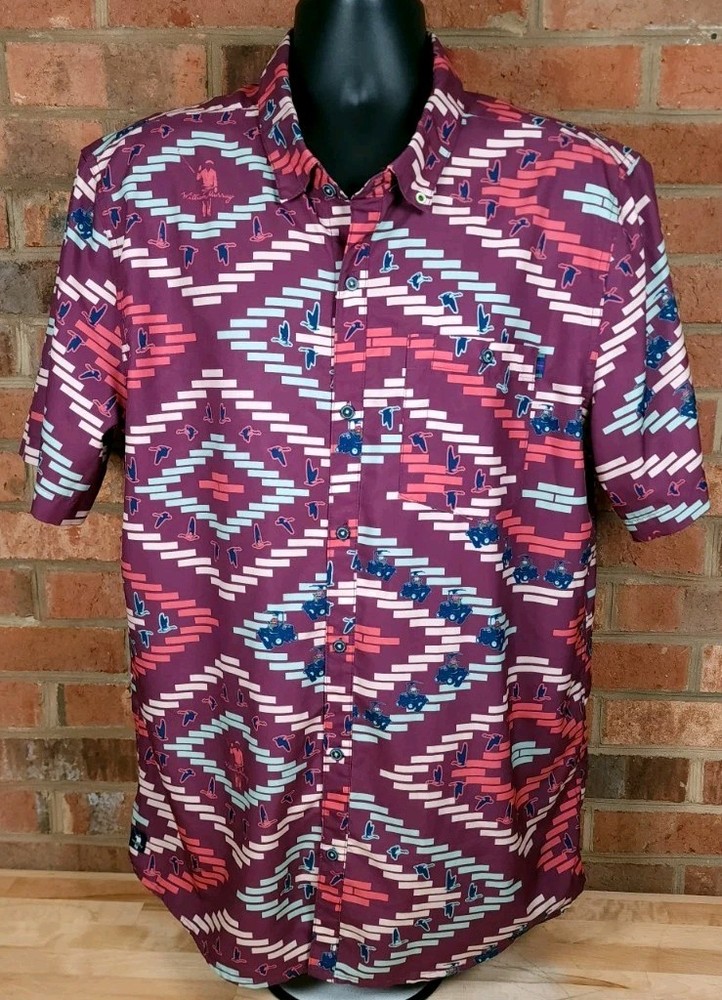 William Murray XL Fall Into Formation Golf Button Up Short Sleeve Shirt