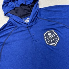 Lacrosse Under Armour Heatgear 2 Snap Hooded Long Sleeve Pullover Men L Blue