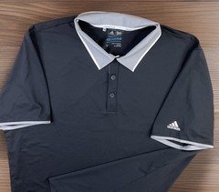 Adidas Polo Shirt Men Sz L Clima Cool Golf Tennis Short Sleeve Performance